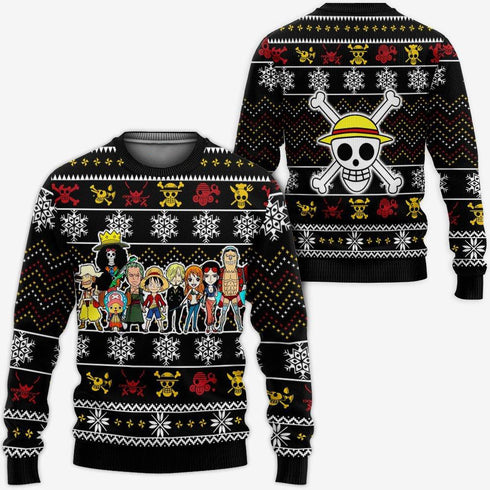 DivesArt - Heart Pirates Ugly Christmas Sweater och Hoodie Custom Anime One Piece Xmas Presenter